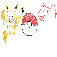 pikachu battling a charizard drawing by player-rzzurs7wh in Artbitrator