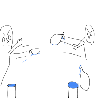 water balloon battle drawing by kroket in Artbitrator