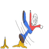 slip on banana peel drawing by kroket in Artbitrator
