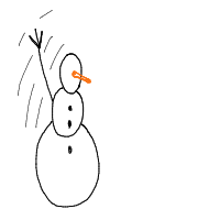 waving snowman drawing by kroket in Artbitrator