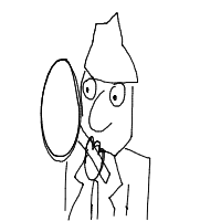 detective with magnifying glass drawing by kroket in Artbitrator