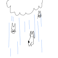 raining cats and dogs drawing by kroket in Artbitrator