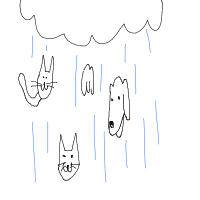 raining cats and dogs drawing by kroket in Artbitrator