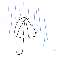 umbrella in rain drawing by conoo2 in Artbitrator