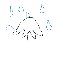 umbrella in rain drawing by firey226 in Artbitrator