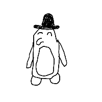 penguin with a hat drawing by xczxcfzxc in Artbitrator