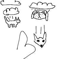 raining cats and dogs drawing by xczxcfzxc in Artbitrator