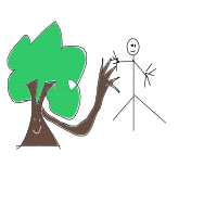 tree giving high five drawing by saasthra in Artbitrator