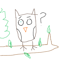 confused owl drawing by yourartistkim247 in Artbitrator