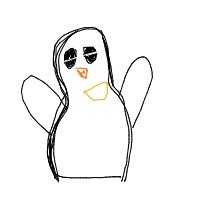 excited penguin drawing by yourartistkim247 in Artbitrator