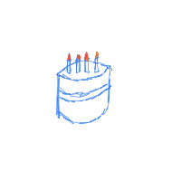 birthday cake drawing by cabbages in Artbitrator