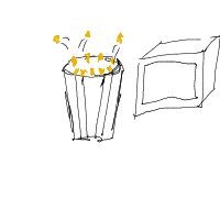 popcorn popping drawing by cabbages in Artbitrator