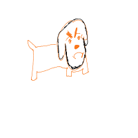 grumpy dog drawing by cabbages in Artbitrator