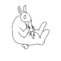 rabbit eating carrot drawing by biodroxyl in Artbitrator