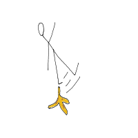 slipping on banana peel drawing by kroket in Artbitrator