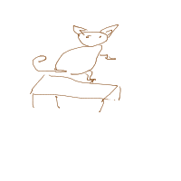cat knocking things off table drawing by runby in Artbitrator