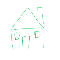 house with chimney drawing by alessatabea in Artbitrator