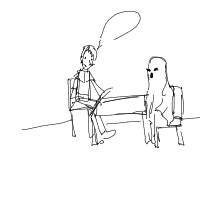 ghost at job interview drawing by myself436 in Artbitrator