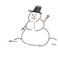 waving snowman drawing by myself436 in Artbitrator