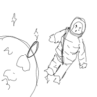 astronaut floating away drawing by myself436 in Artbitrator