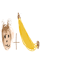 monkey with banana drawing by okokok in Artbitrator