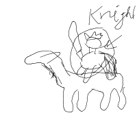knight riding a horse drawing by saloni in Artbitrator