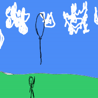 balloon floating away drawing by lamar in Artbitrator