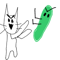 cat vs cucumber drawing by salyr in Artbitrator