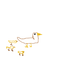 duck leading ducklings drawing by kaktus in Artbitrator