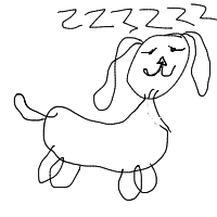 sleepy dog drawing by natalie in Artbitrator