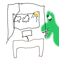 dinosaur in modern office drawing by adrenalizard in Artbitrator