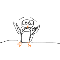 excited penguin drawing by dunstanz in Artbitrator
