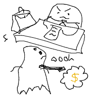 ghost at job interview drawing by juniorvicepresident in Artbitrator