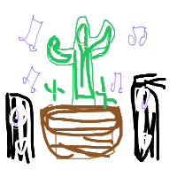 dancing cactus drawing by the-artist in Artbitrator