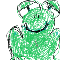 happy frog drawing by aerialshere in Artbitrator