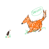 sneaky fox drawing by myself436 in Artbitrator