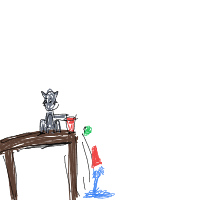 cat knocking things off table drawing by myself436 in Artbitrator