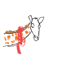 giraffe with scarf drawing by sitokix322 in Artbitrator