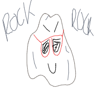 rock with sunglasses drawing by erica in Artbitrator