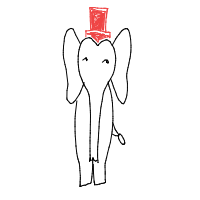 elephant with a hat drawing by veva in Artbitrator