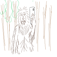 bigfoot taking selfie drawing by veva in Artbitrator
