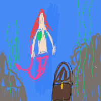 mermaid at aquarium drawing by emm4 in Artbitrator