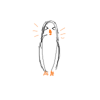 excited penguin drawing by kikij in Artbitrator