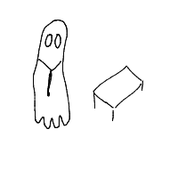 ghost at job interview drawing by adzwinz123 in Artbitrator
