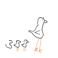 duck leading ducklings drawing by lilyjunebuggy in Artbitrator