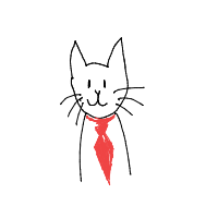 cat with tie drawing by lilyjunebuggy in Artbitrator