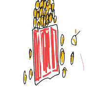 popcorn overflowing drawing by sawako in Artbitrator