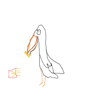 seagull stealing chips drawing by myname in Artbitrator