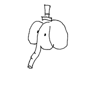 elephant with a hat drawing by tessa9 in Artbitrator