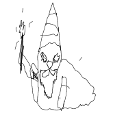 wizard casting spell drawing by bread in Artbitrator